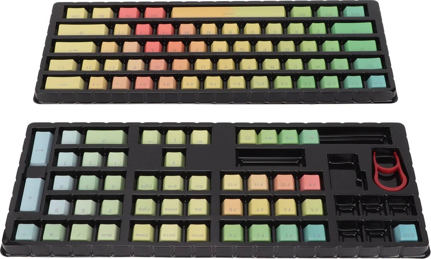 Sublimation PBT Translucent Sublimation Rainbow Gradient Keycaps 108 pcs