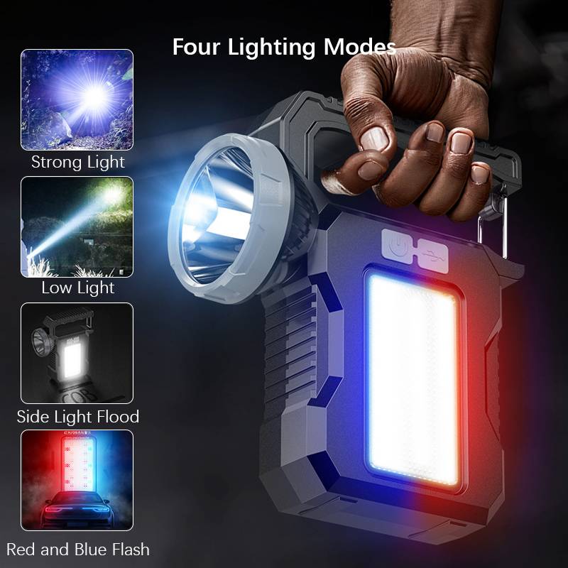 Solar Power LED Rechargeable Flashlight