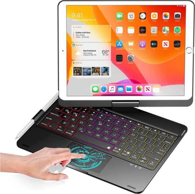 Keyboard ipad 9th Touchpad Keyboard Case 10.2 Inch iPad 9th Gen