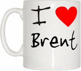 TeeTreeDesigns I Love Heart Brent Cup & Mug