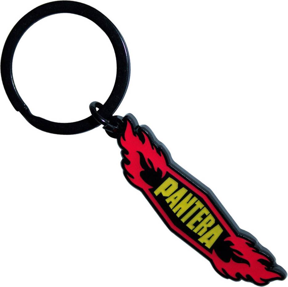 Pantera Flames Band Logo Keyring Keychain