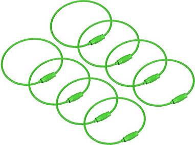 Cable Key Rings 6-Inch Wire Keychain Twist Loops - Emerald Green