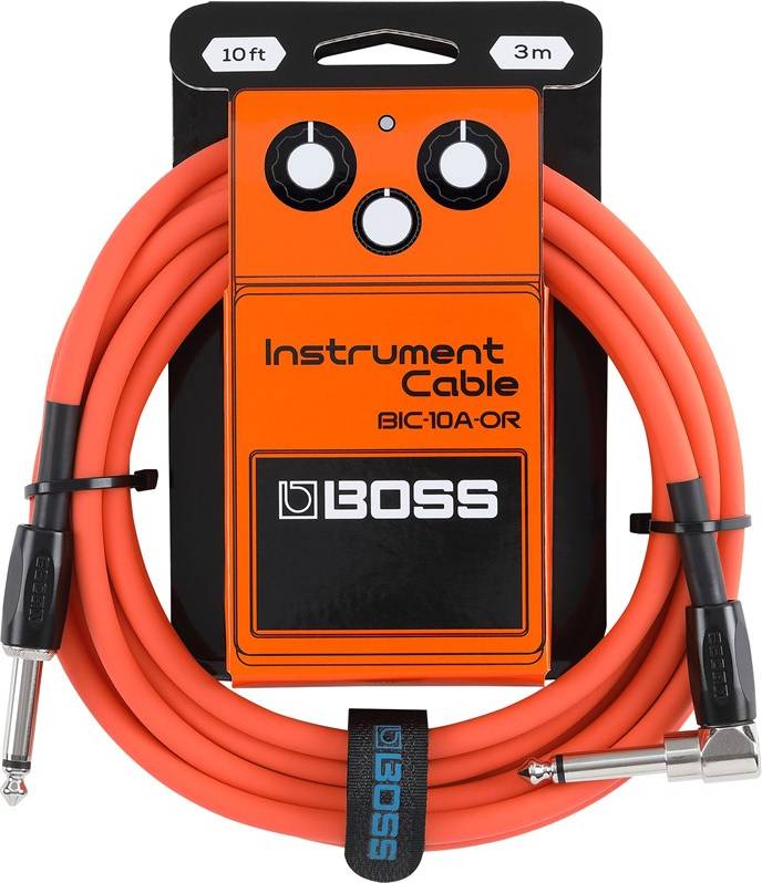 10ft Angled Straight Instrument Cable Orange