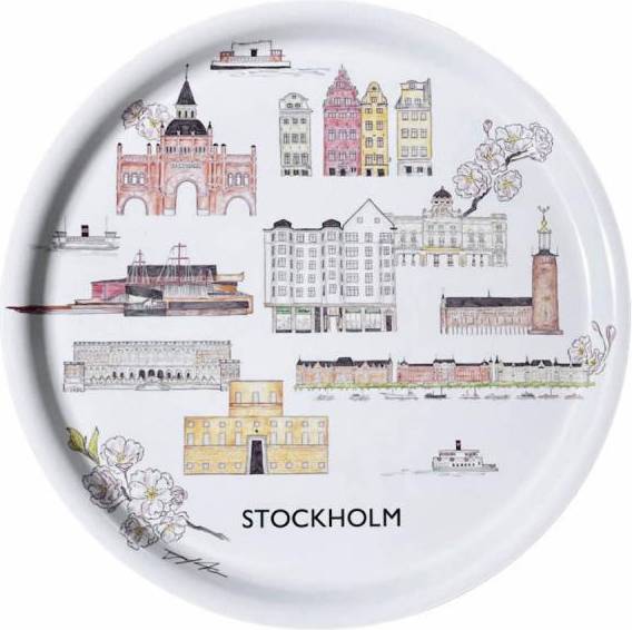Tehuset Java Stockholm Collection Bricka Rund Serveringsbricka