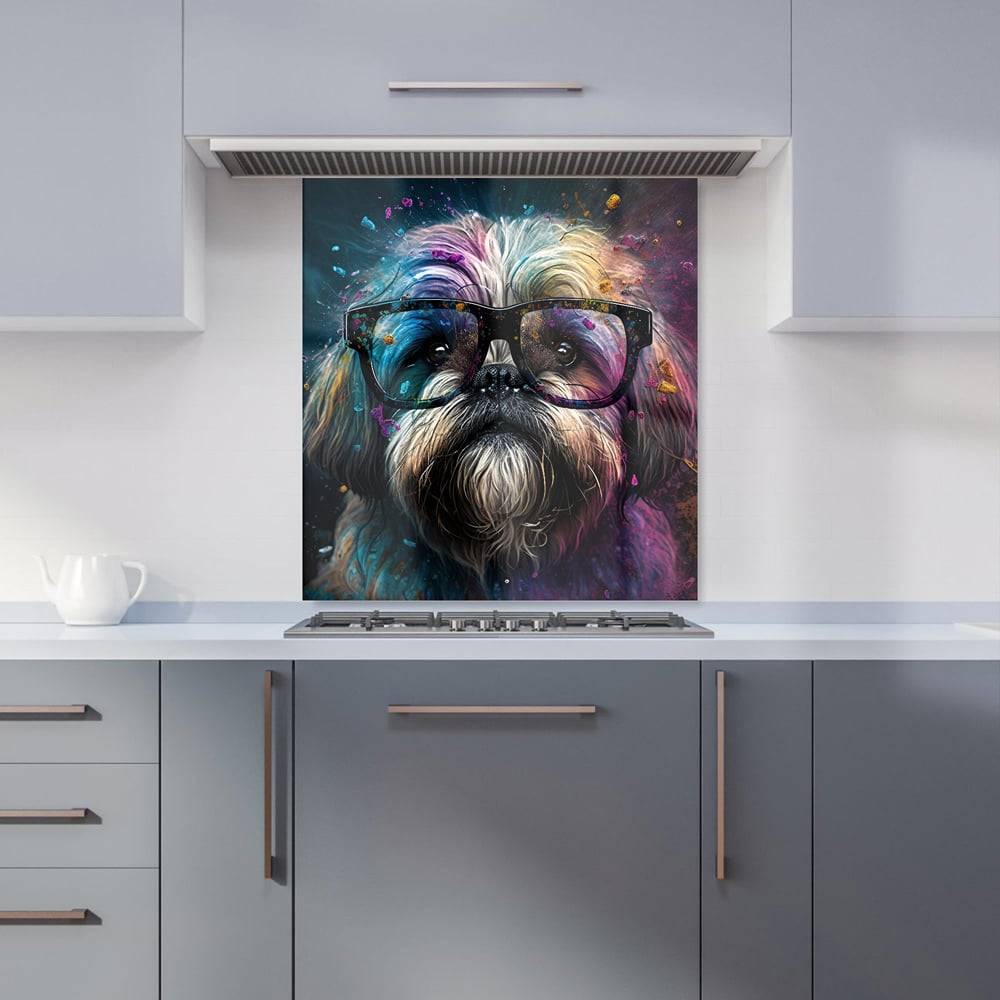 Warren Reed Designer Lhasa Apso Dog Face Splashart 65 x 70 cm Splash Guard