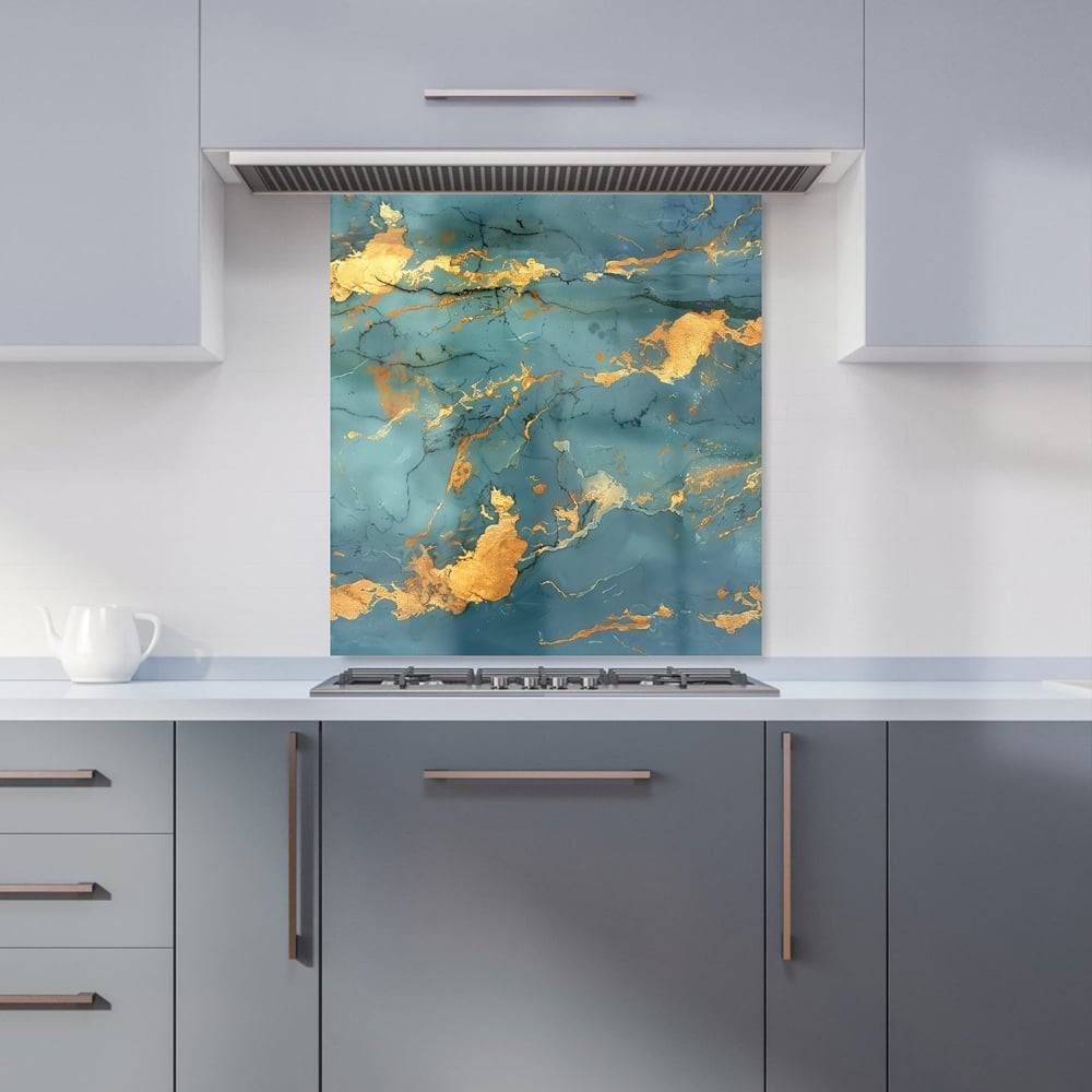 Warren Reed Designer Gold Azure Marble Effect 65 x 70 cm Splash Guard
