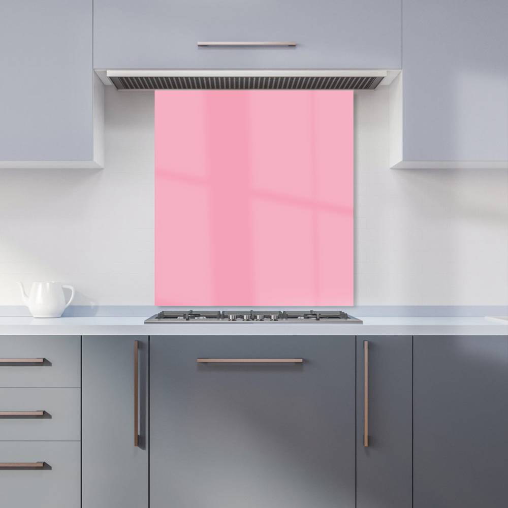 Warren Reed Baby Pink Glass Kitchen Splashback 65 x 60 cm Splash Guard