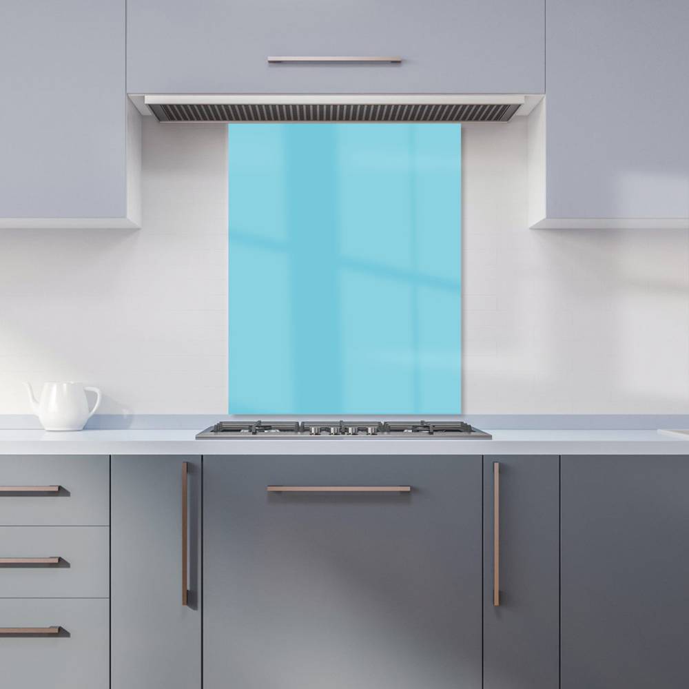 Warren Reed Sky Blue Glass Kitchen Splashback 75 x 60 cm Splash Guard