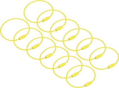 Uxcell Cable Key Rings 6-Inch Wire Keychain Twist Loops - Yellow
