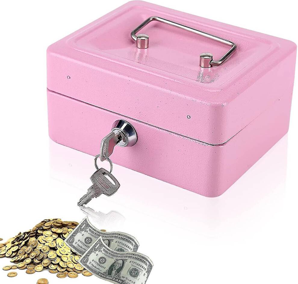 Mini Money Box With Lock Pink