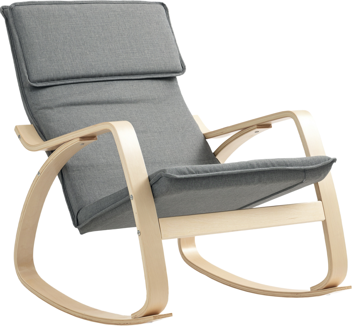 Homcom Comfortable Relax High Back Grey Rocking Chair
