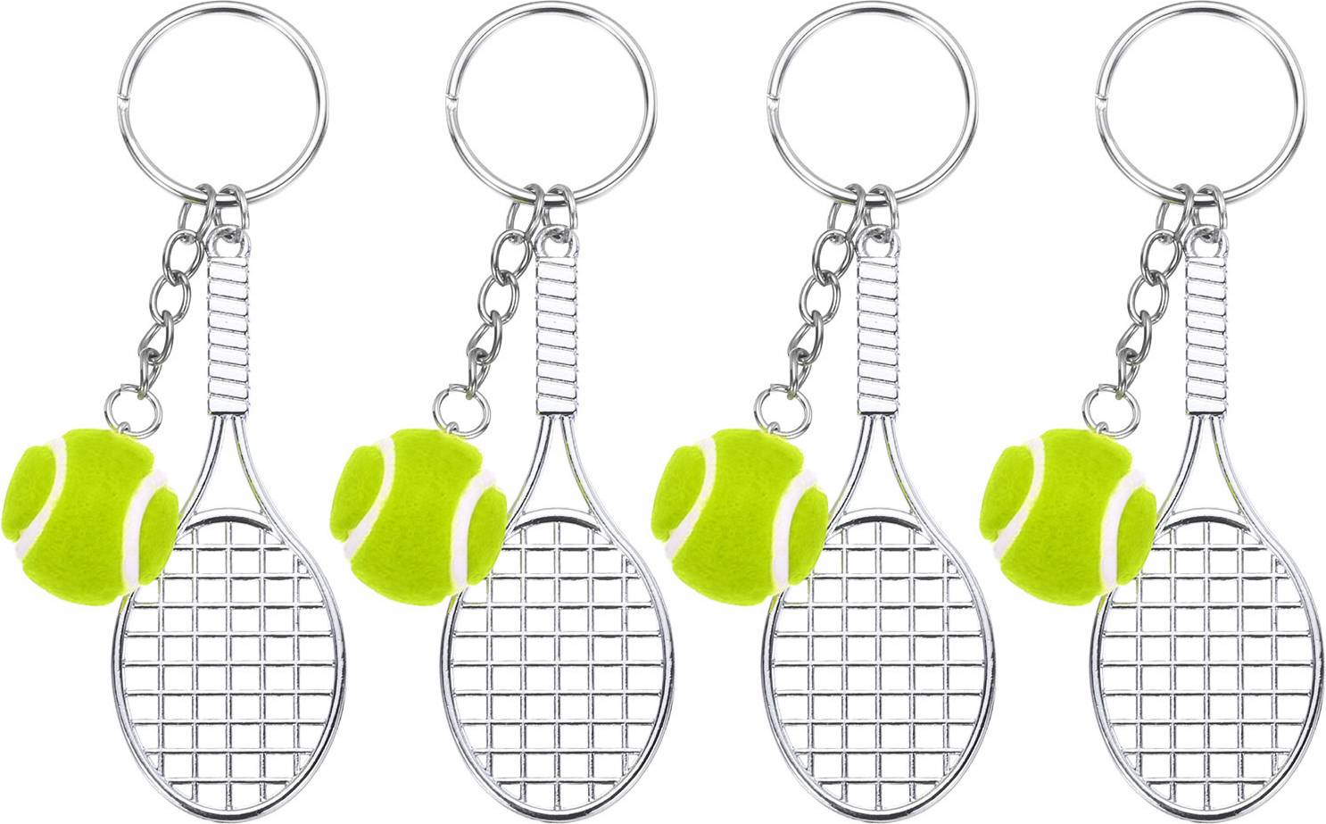 Uxcell Metal Tennis Racket Keychain Green
