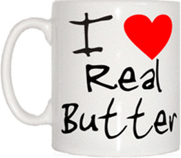 TeeTreeDesigns I Love Heart Real Butter Cup & Mug