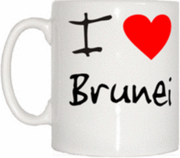 TeeTreeDesigns I Love Heart Brunei Cup & Mug