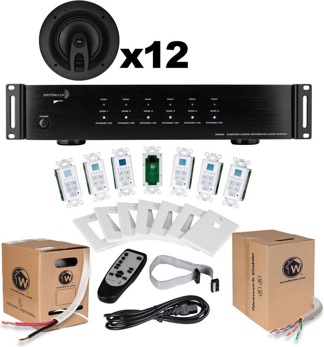 Parts Express 6-Zone Distributed Audio Matrix Bundle