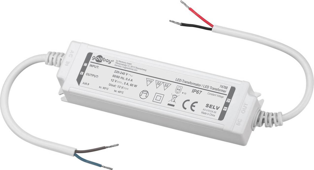 Transformator Goobay LED Transformator 12V DC IP67 60W