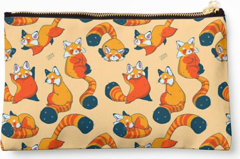 WHIBOS Makeup Bag Red Panda Romp Cosmetic Organizer