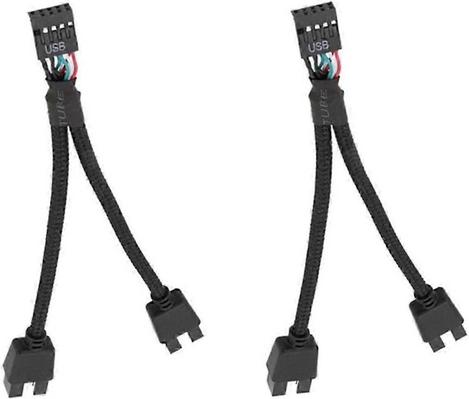 2Pcs Computer Motherboard USB 2.0 Extension Cable