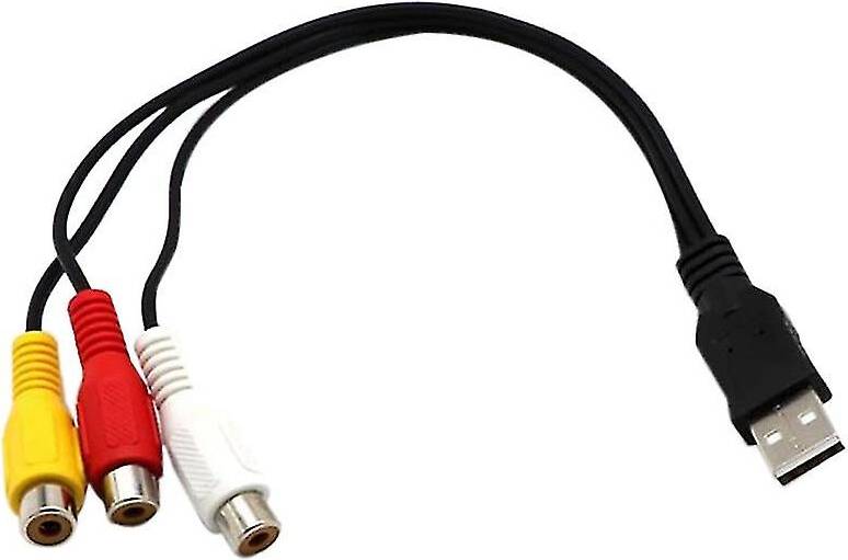Kikidex USB to 3RCA Rgb Video Adapter Cable