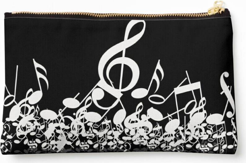 WHIBOS Musical Notes Cosmetic Organizer Tyvek Paper Bags - Musical Notes