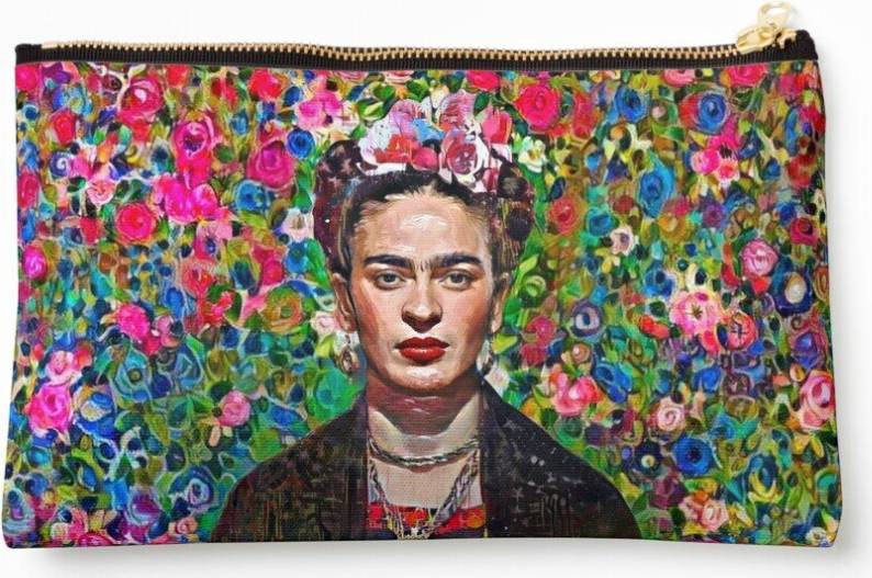 Pink roses WHIBOS Makeup Bag Pink Roses Cosmetic Organizer