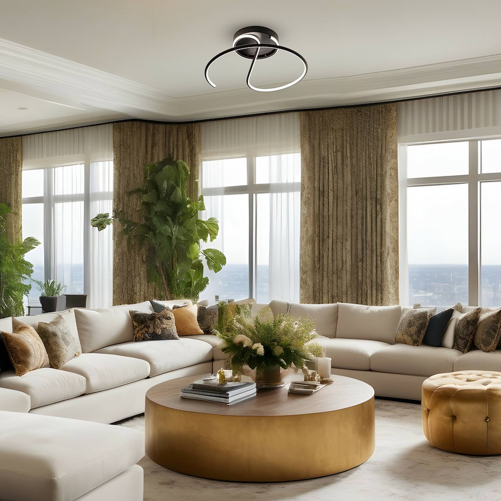 Milagro LED Loftslampe Delta Lighting Sort Loftplafond