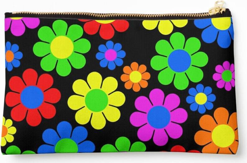 WHIBOS Hippy Flower Daisy Spring Pattern Cosmetic Organizer