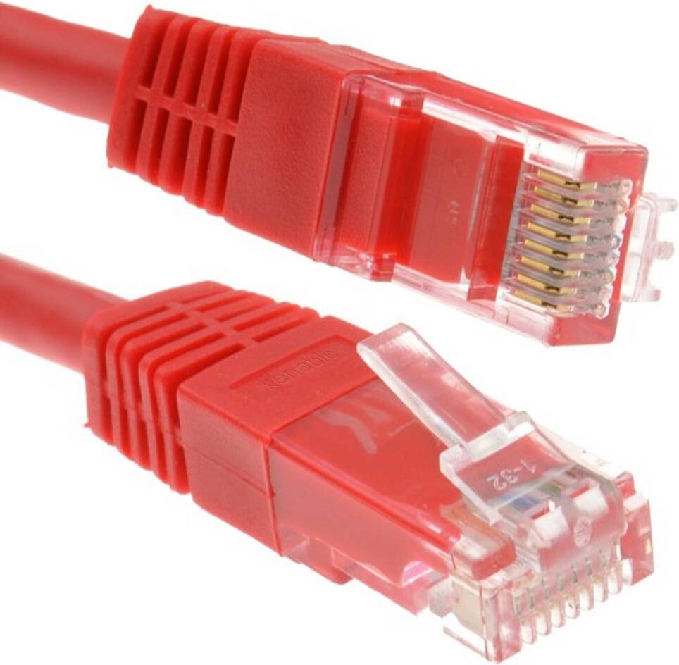 Kenable Red Network Ethernet RJ45 Cat 5E UTP Patch 15m
