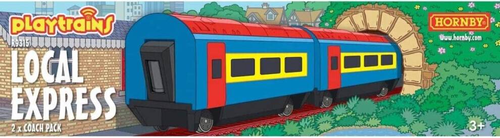 Hornby train set Maxpower Playtrains Local Express 2 Coach Pack Train Set