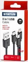 Status USB-A To Multi Lead PVC Cable 1m