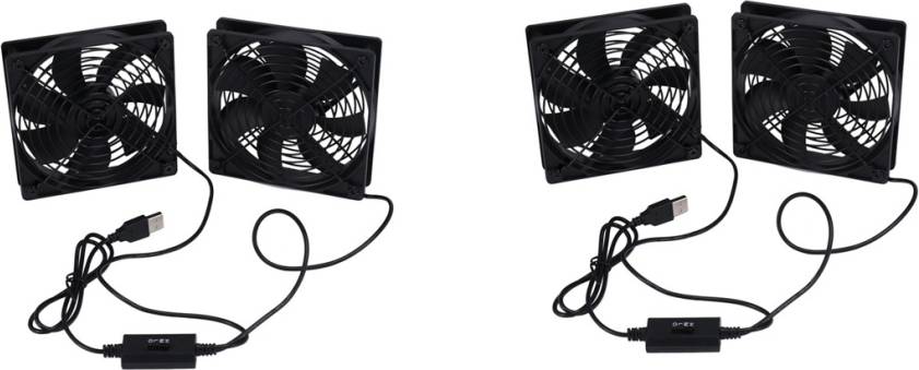 Spactz Dual 120mm 5V USB Powered PC Router Fan