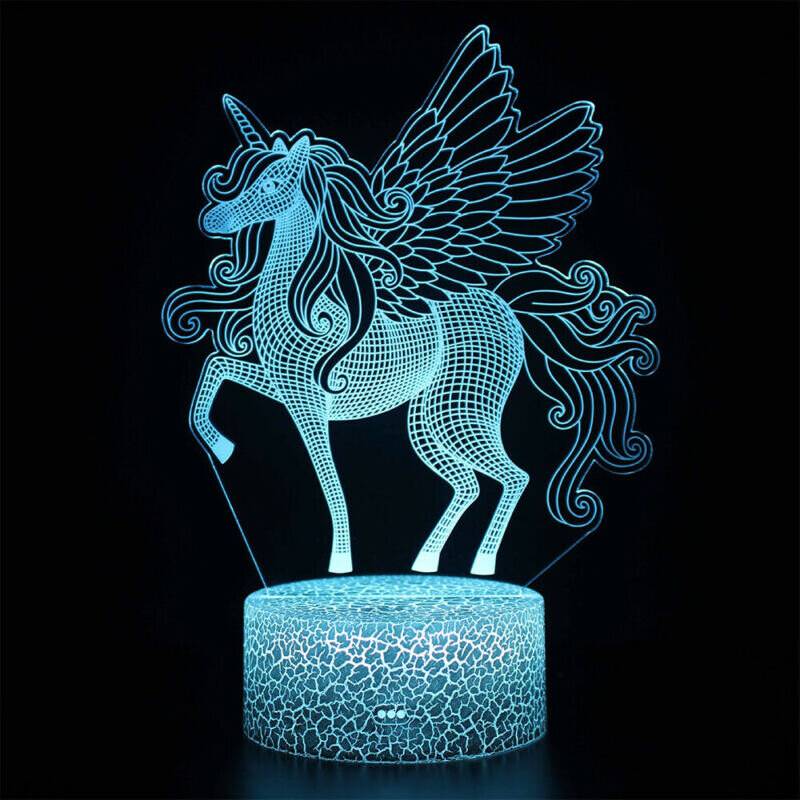 3D Unicorn Lamp Remote Touch Control LED