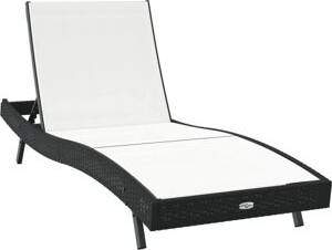vidaXL Solseng Sort Poly Rattan Og Textilene