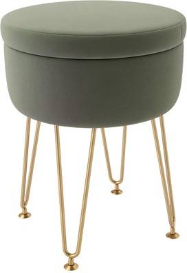 Homcom Velvet Footstool With Removable Lid Foot Stool