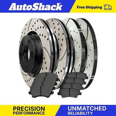 Brake pads Auto Shack Front Rear Drilled Disc Rotors Ceramic Brake Pads 2.0l