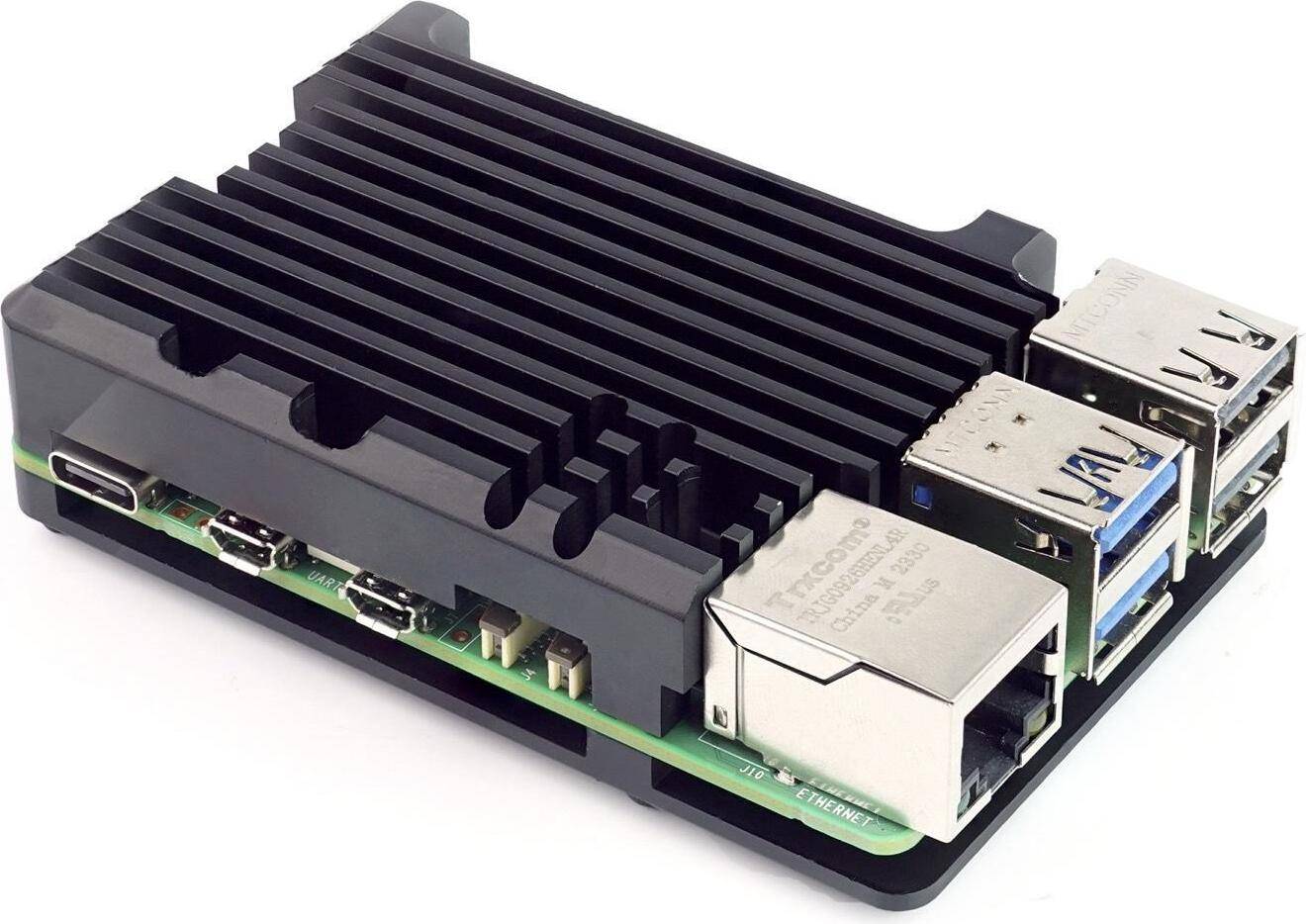 BerryBase Armor Gehäuse Für Raspberry Pi 5 Schwarz