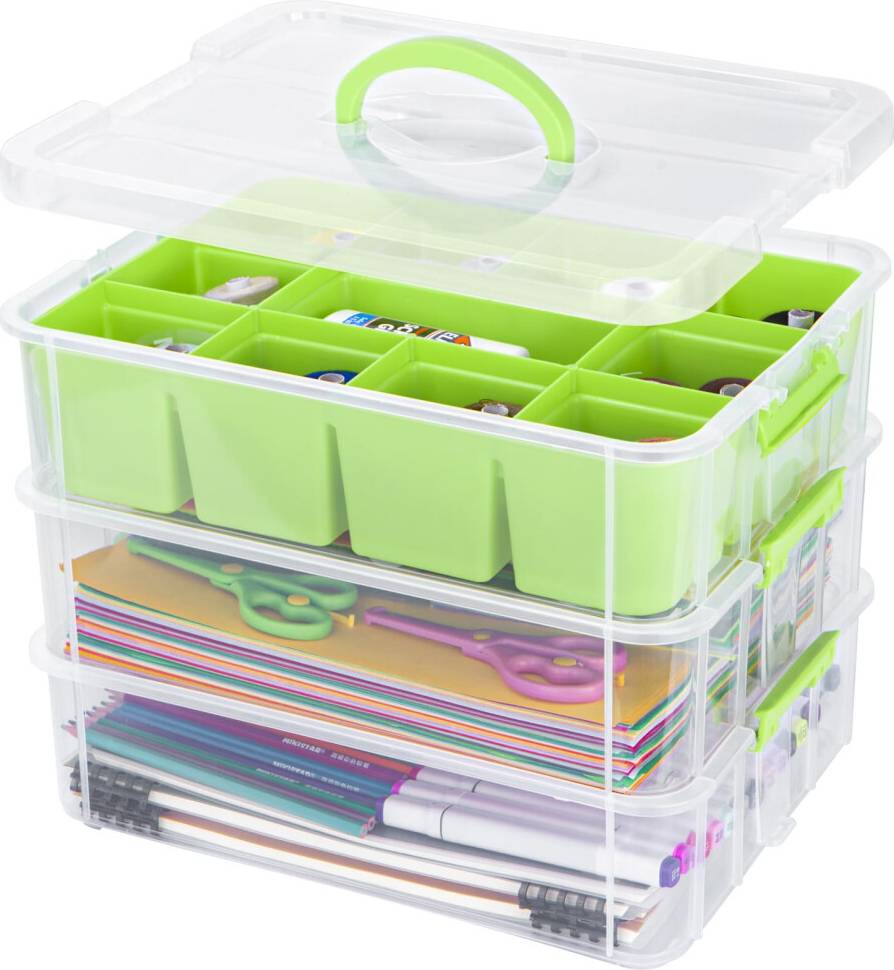 3 Layer Plastic Stackable Boxes Storage Box