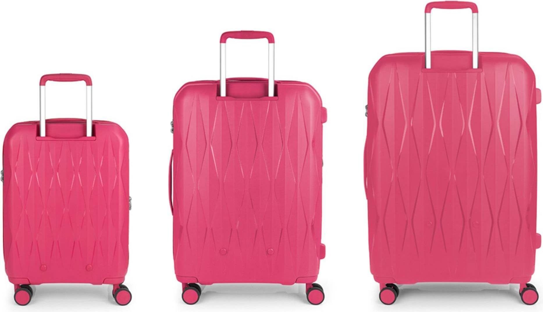Infinity 4 Hjul Kuffert 3-delt Rosa