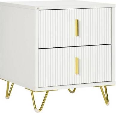 Homcom Nightstand With 2 Drawers Bedside Table