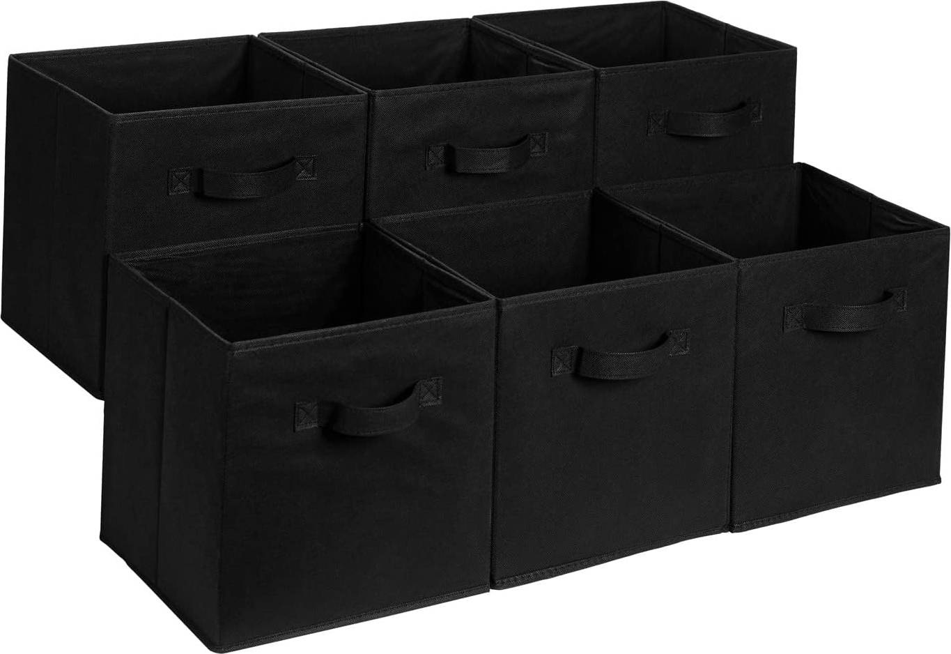 Amazon Basics Collapsible Solid Black Storage Box 6pcs