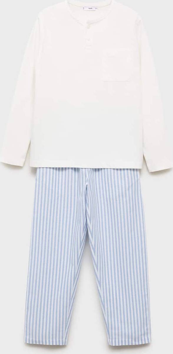 Mango Striped Long Pyjamas - Blå