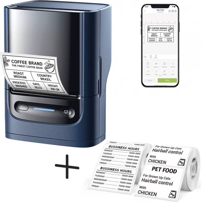 Thermal label printer Nelko PM220 2 Inch Portable Bluetooth Label Printer
