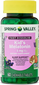 Melatonin kids Spring Valley Spring Valley Kids Melatonin Chewable Tablets 1 mg 60 Count
