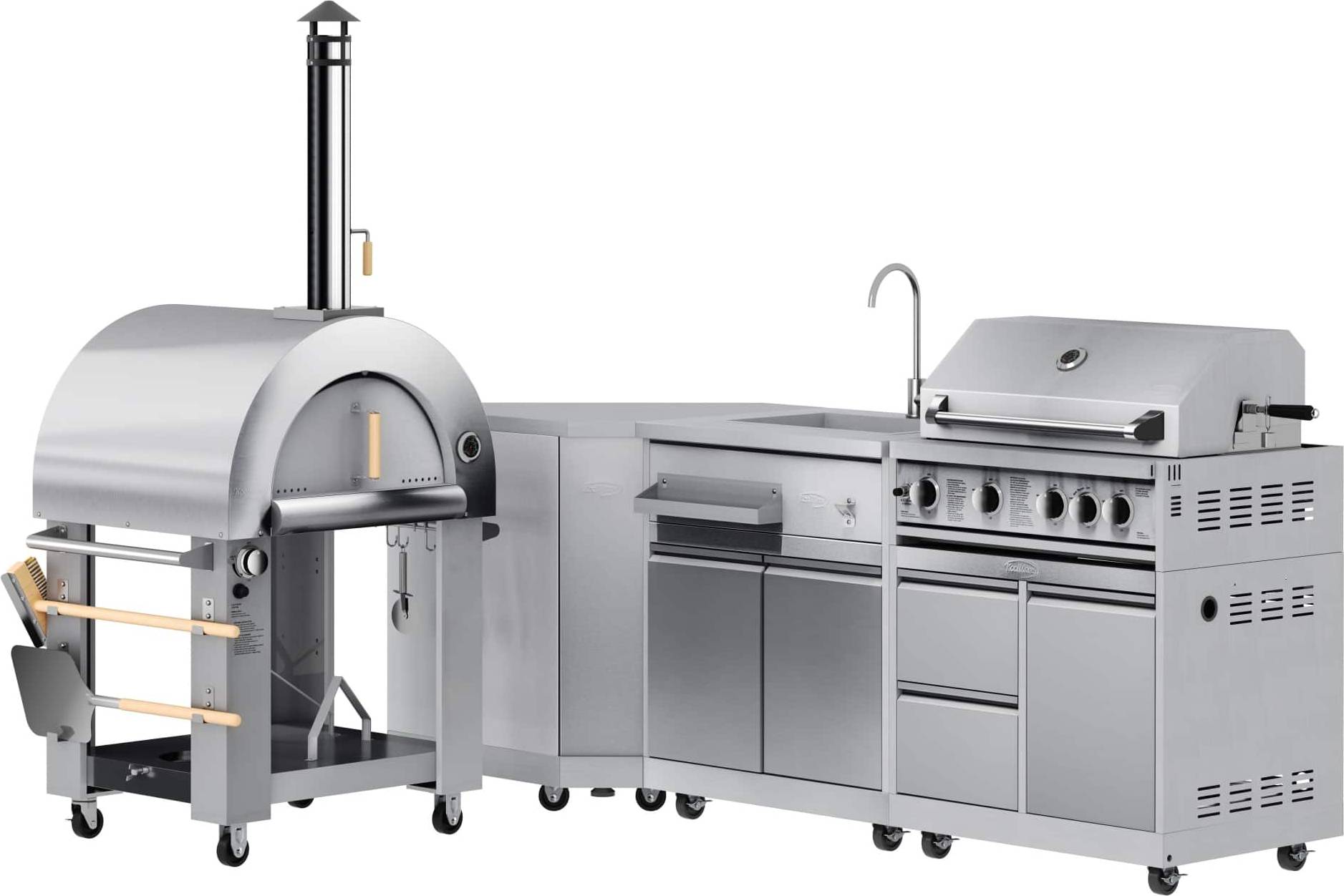 Modular outdoor kitchen KoolMore Outdoor Modular Kitchen Dual Fuel Pizza Oven