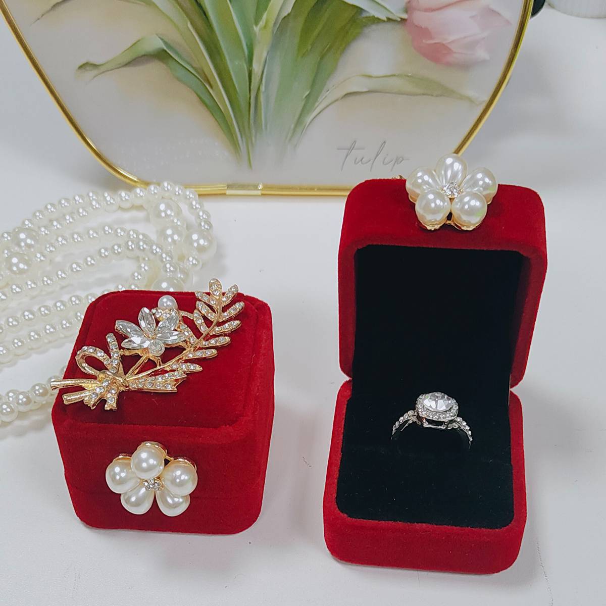 Temu Velvet Jewelry Box With Lockable Closure - Multipurpose