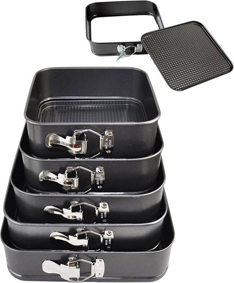 Cake baking tins Temu Set Of 5 Rectangle Cake Tins For Baking Springform