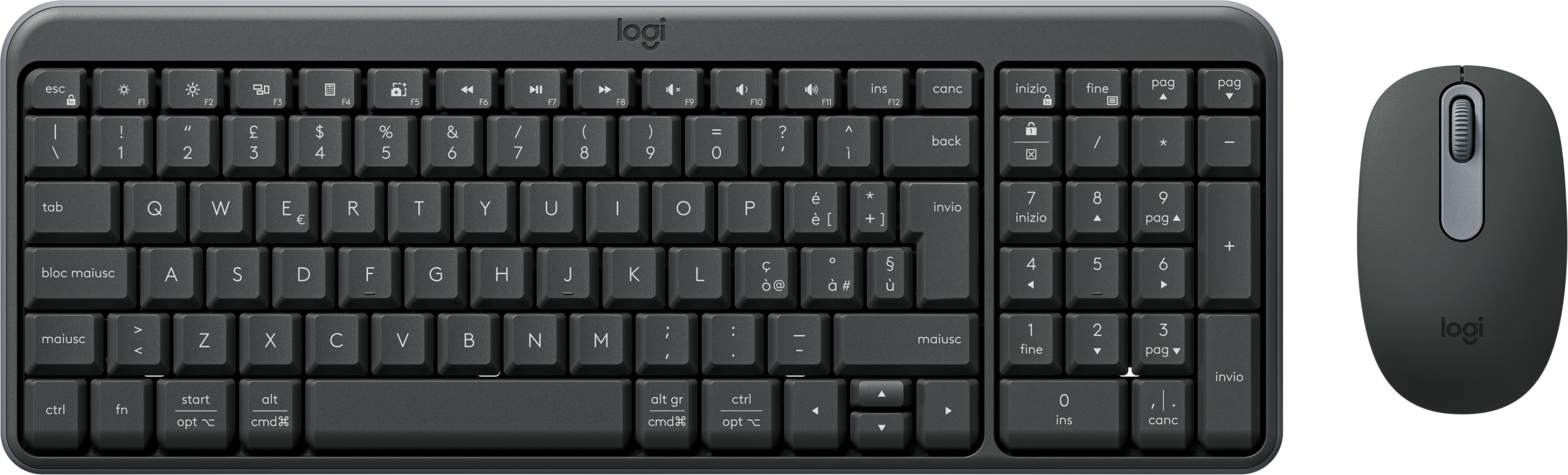 Logitech MK250 Combo Wireless Tastiera e Mouse - Graphite
