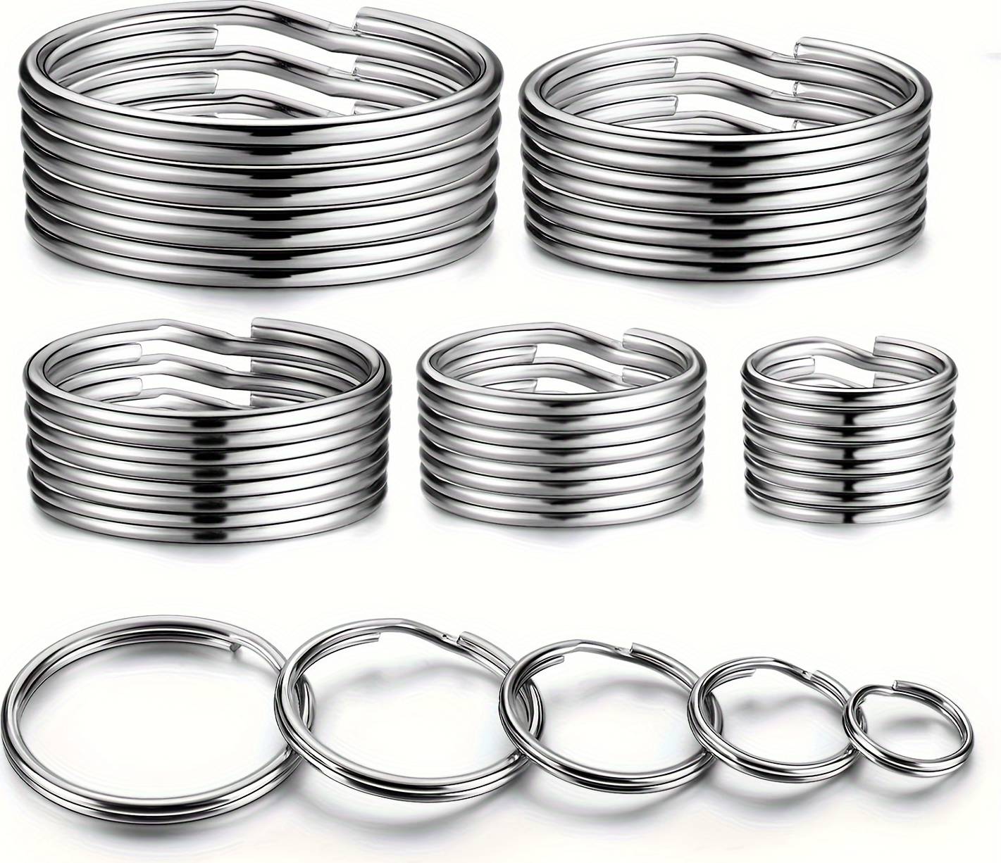 Temu Open Hole Key Rings Round Keychains - 5 Sizes