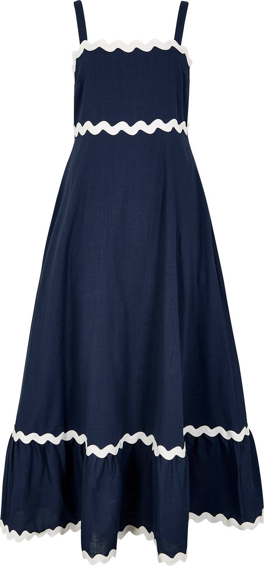 Jurk Ric Rac Trim - Navy/White