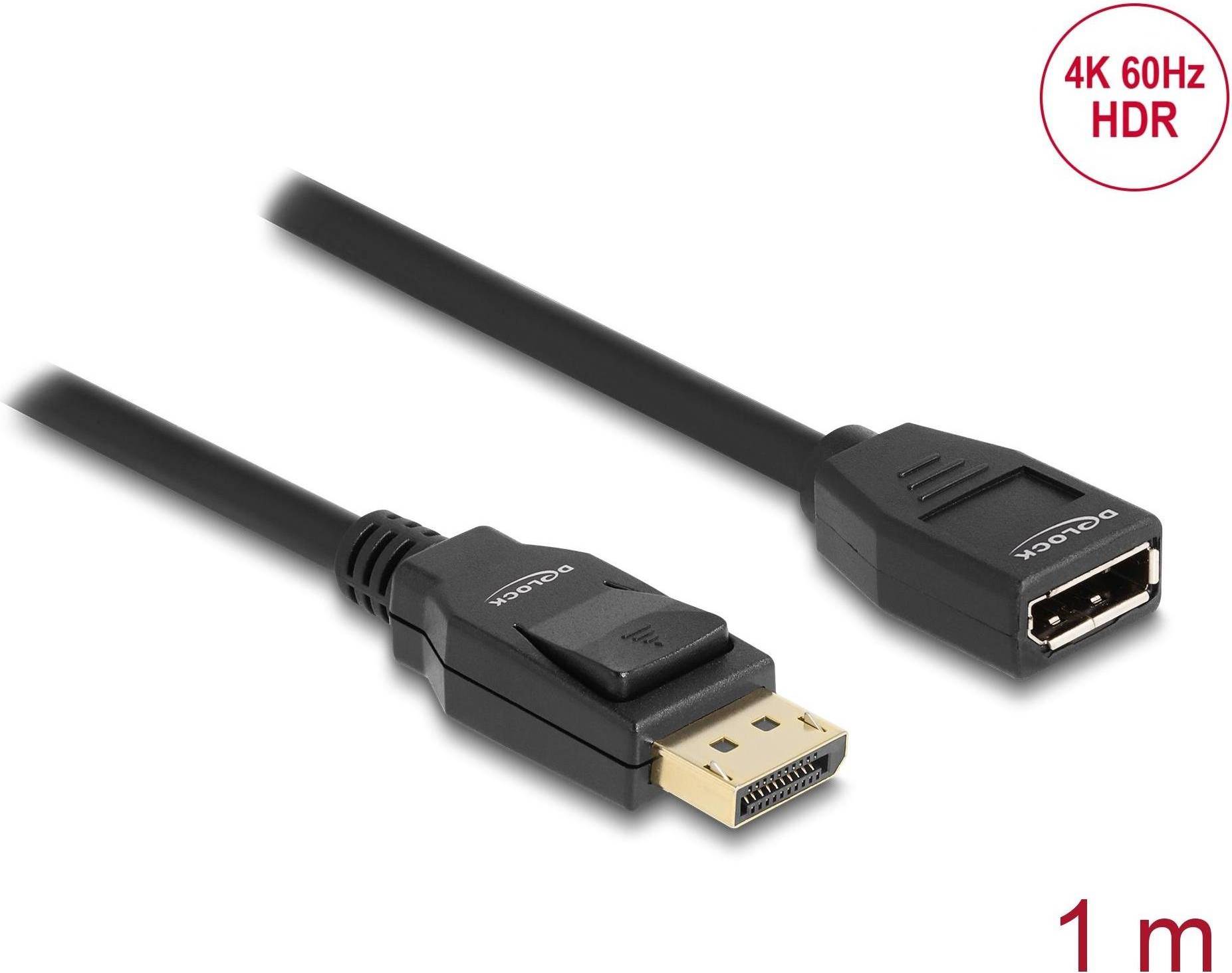 DeLock 20 Pin DisplayPort Hun 1 m Sort 1m